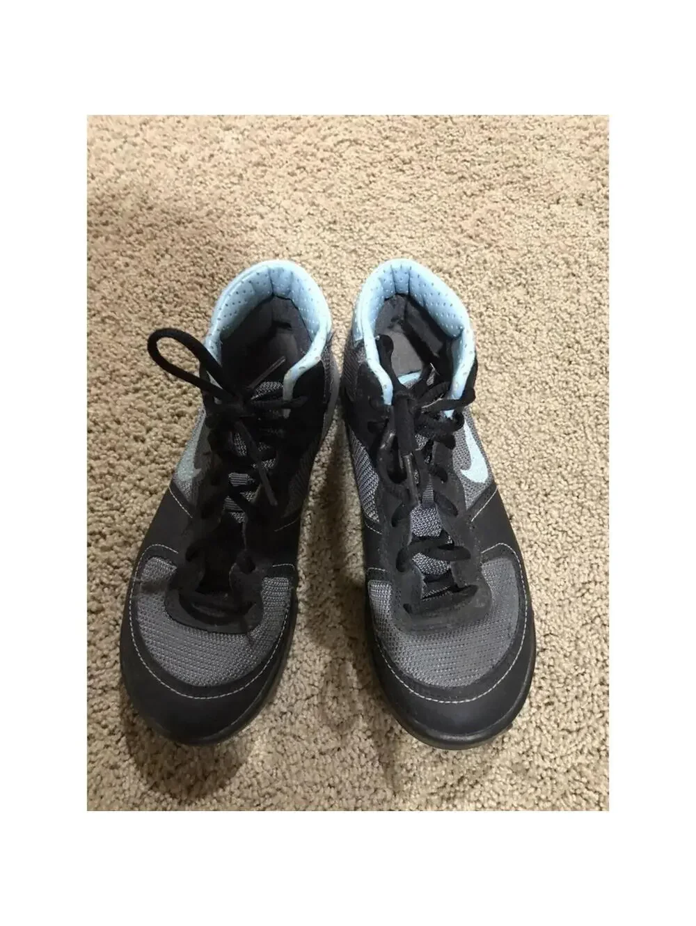 Boys NIKE ASG gray / light blue shoes size 6Y booties